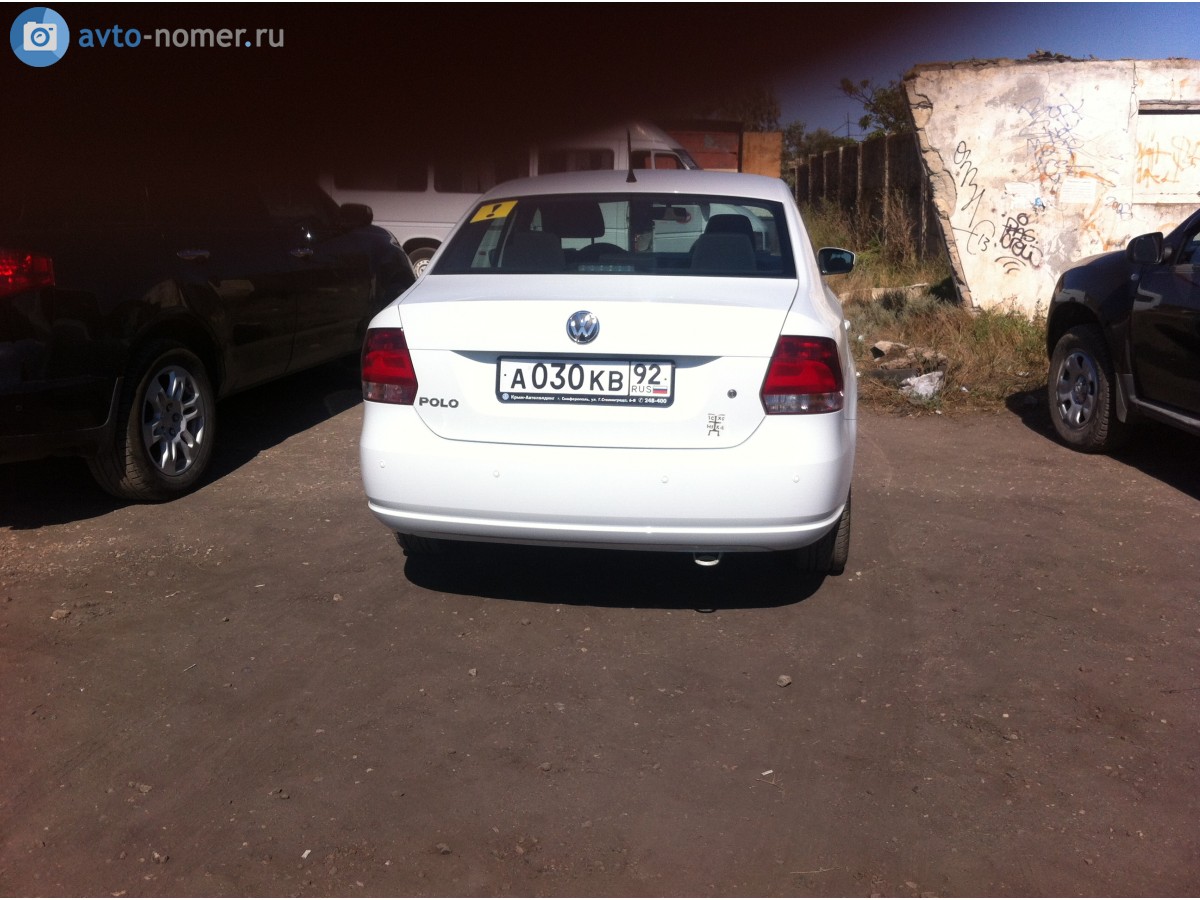 а 030 кв 92, Volkswagen Polo 5th gen Sedan (A05), 2010­–2015